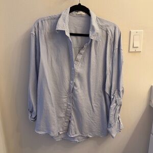 Babaton Striped Button Down Shirt | Aritzia | Size S | Blue & White